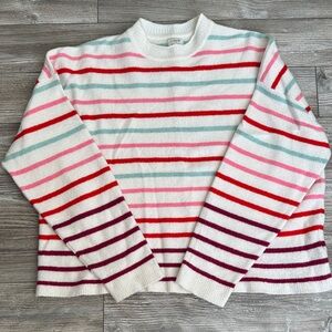 J. Crew Multicolor Striped Crew Neck Sweater